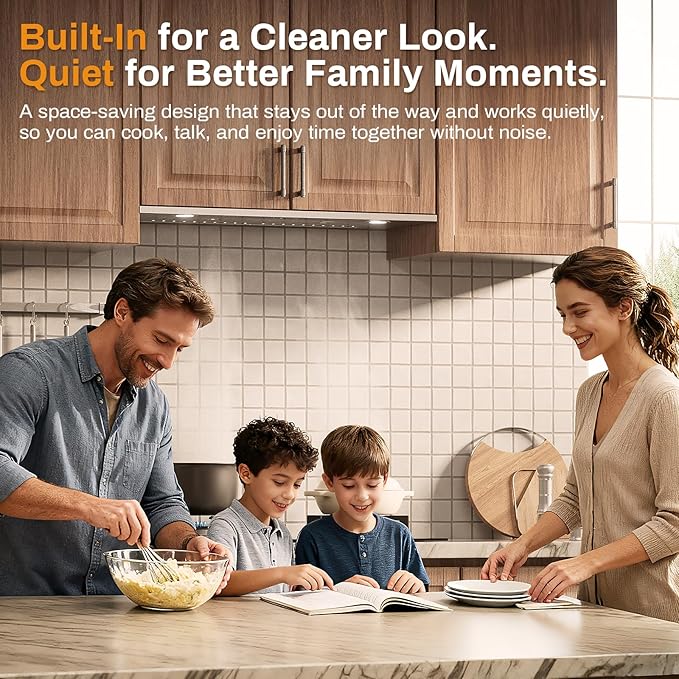 Range Hood 30 inch, Insert Range Hood 600 CFM Kitchen Vent Stove Hood with 3 Speed Gestures Sensor Touch Control with Remote, Permanent Baffle Filter, Ducted/Ductless Convertible