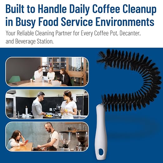 SPARTA Decanter Brush – SKU 4015300 Coffee Pot Brush, Curved Semi-Circular Design for Beverage Equipment, 10in