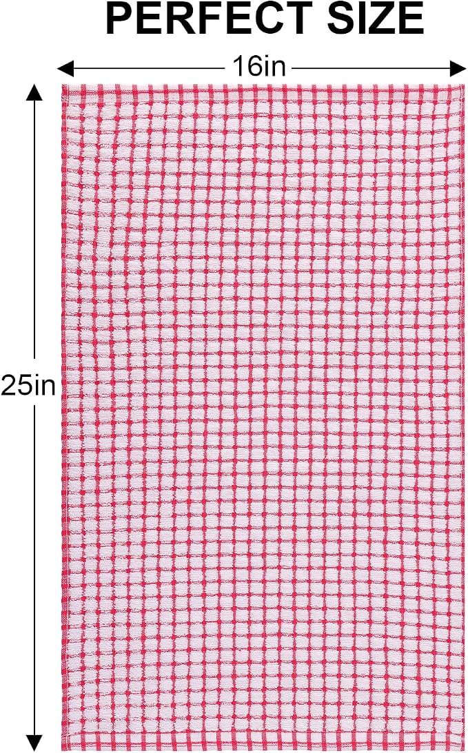 Kitinjoy Cotton 24 Pack Terry Kitchen Towels, 16 x 25 Inches Super Soft and Absorbent Dish Towels, Quick Drying Hand Towels for Kitchen Drying, Multiple Colour