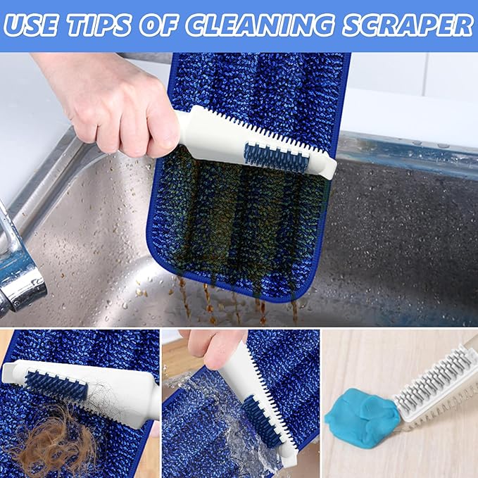HOMTOYOU Spray Mops with 10 Reusable Pads: Wet Mop for Hardwood Tile Wood Laminate Vinyl - Absorbs Pet Hair Dust