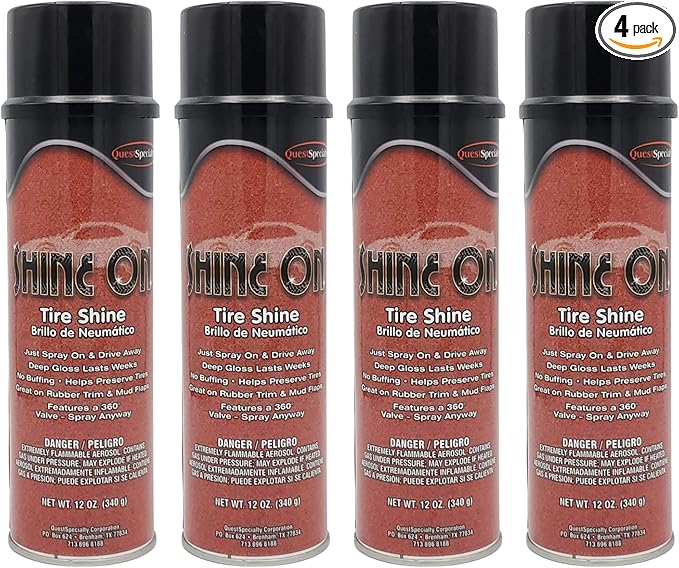 Quest 8050 SHINE ON Tire Shine (4 Pack)