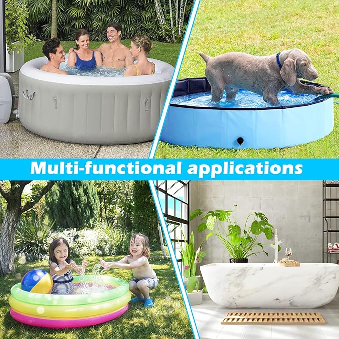 Hot Tub Mat for Inflatable Tub, 77IN Hot Tub Pad Foundation, Upgraded Thickened Eva Foam Padding for Outdoor Hot Tubs | Interlocking Patio Tiles Outdoor (1/2" Thickness)