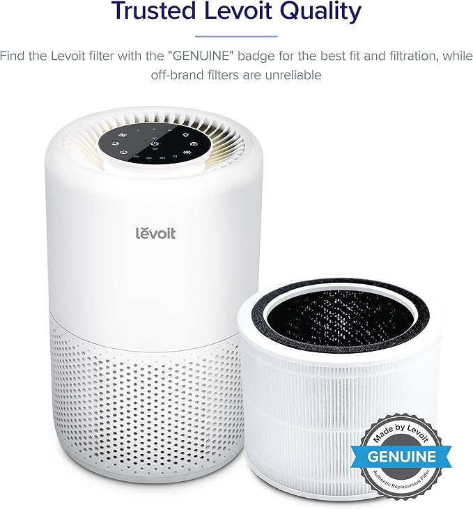 Levoit Core 300 & 200S Air Purifier Replacement Filters, 3-In-1 with Activated Carbon, 2 Pack White for Core300 & 1 Pack for Core200S
