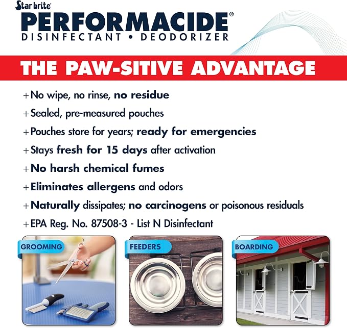 STAR BRITE Performacide 32 oz. Refill (6-Pack) – Kills Parvo Virus, Ideal for Veterinary Hospitals & Kennels