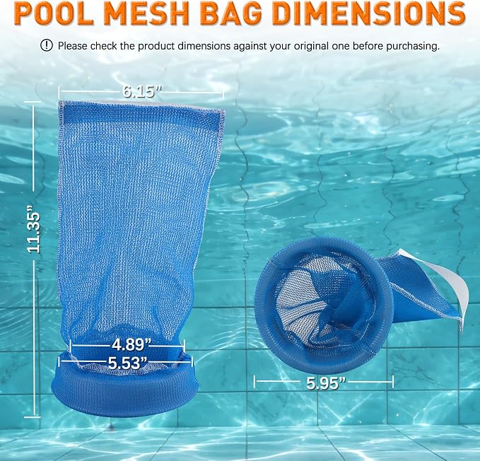 Upgraded Pool Cleaner Pool Leaf Canister Mesh Bag Compatible with Hayward W530 Series Pool Leaf Canister Permanent Bag AXW538