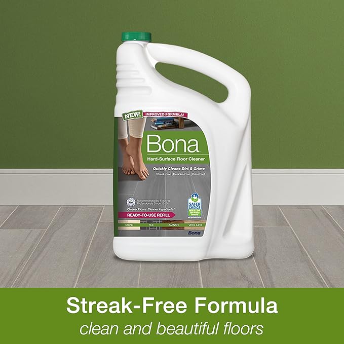 Bona Multi-Surface Floor Premium Spray Mop & Microfiber Cleaning Pad & Multi-Surface Floor Cleaner Refill - 128 fl oz - Residue-Free Floor Cleaning Solution