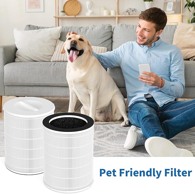 1 Pack KJ510B True HEPA Replacement Filter Compatible with Kokofit KJ510B Air Cleaner Purifier, 3-in-1 Pre-Filter, H13 True HEPA Filter and Activated Carbon Filter