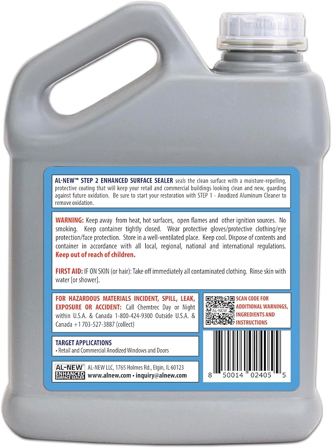 AL-NEW Enhanced Surface Sealer | Retail & Commercial Sealer Perfect for Use On Anodized Windows, Doors, & More (32oz Sealer)