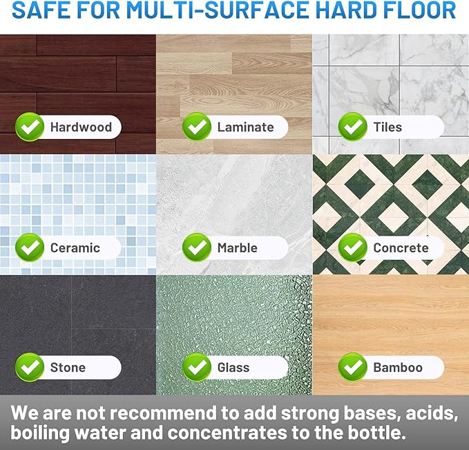 Microfiber Hardwood Floor Mop with 4 Washable Pads & 520ML Refillable Bottle Bundle