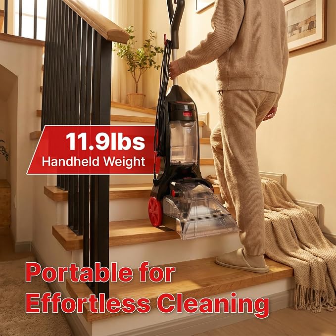 Shop-Vac Upright Carpet Cleaner Machine, 12000Pa Deep Cleaning Carpet Shampooer, Portable Rug Cleaner Machine for Carpet and Upholstery, Lightweight & Powerful