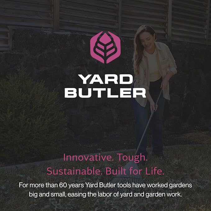 Yard Butler ILT-20 World’s Greatest Rake Garden Rake for Lawncare - Convenient Garden Cleaning Accessory - Lightweight Wooden Handle - Steel Tines - Easy to Maneuver