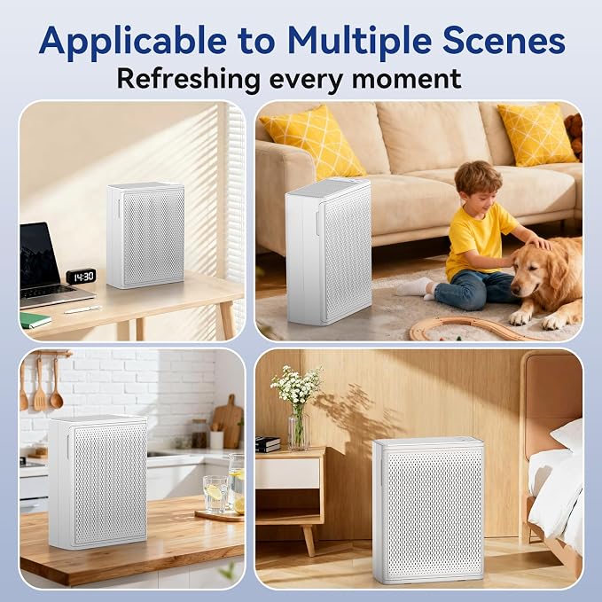 YARIKI Air Purifiers for Home Large Room Up to 2000 Ft²,H13 HEPA Air Purifiers for Pet Hair Smoke Odor,24dB Ultra-Quiet Operation Suitable for Bedrooms,Living Rooms,Offices