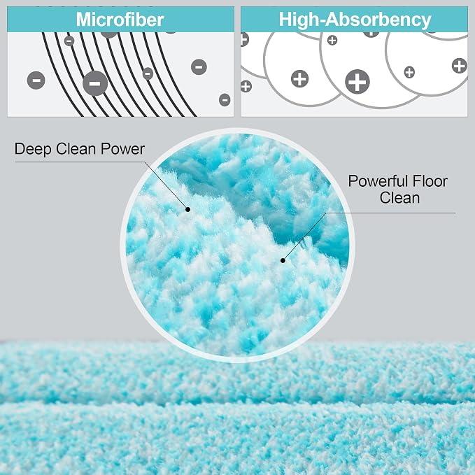 JOYMOOP 18 Inch Dust Mop for Hardwood Floors, Heavy Duty Industrial Wet Dry Mops with Telescopic Handle, Includes 3 Microfiber Mop Pads - Blue-Grey