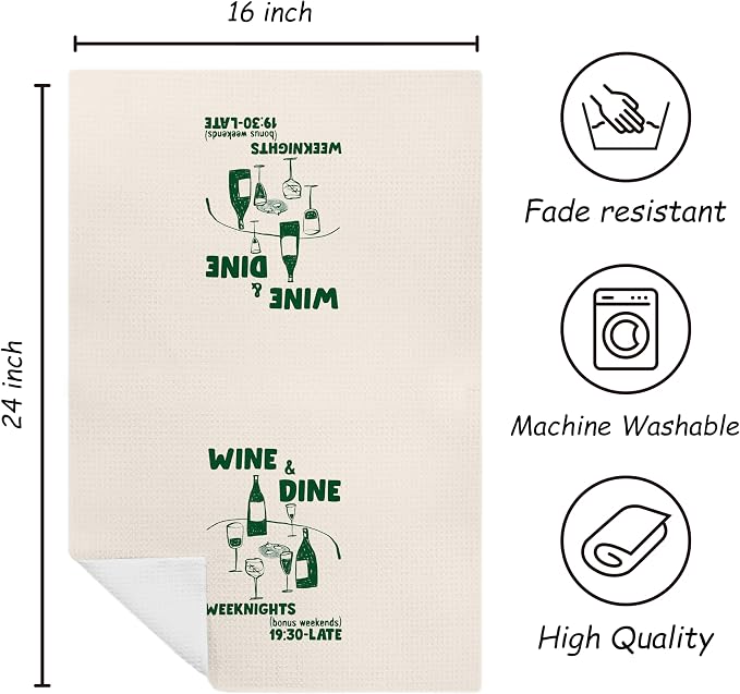 Italian Kitchen Towels Set 2, Italian Kitchen Decor, Bar Towels for Kitchen Bartender, Retro Dish Towels for Hand Towels for Kitchen, Aesthetic Kitchen Decor, 16x24 Inch