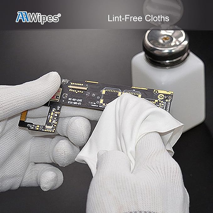 AAwipes Double Knit 100% Polyester Wipers Light Weight Version (120GSM, 6"X6", 150pcs/bag) Cleanroom Cloth Wipes Laser Sealed Edge, Ultra-Soft (CP12006)