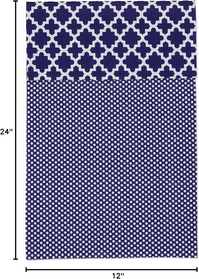 DII Fridge Liner Collection Non-Adhesive, Cut to Fit, 12x24, Navy Lattice, 6 Piece