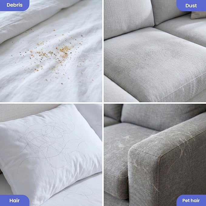 Mattress Vacuum Cleaner Powerful Vibration Handheld Couch Vacuum with UV-C Light and LED Display, HEPA Filter, Versatile Bed Vacuum Cleaner Cordless with Type-C Charging Port for Bed, Sofa, Carpets