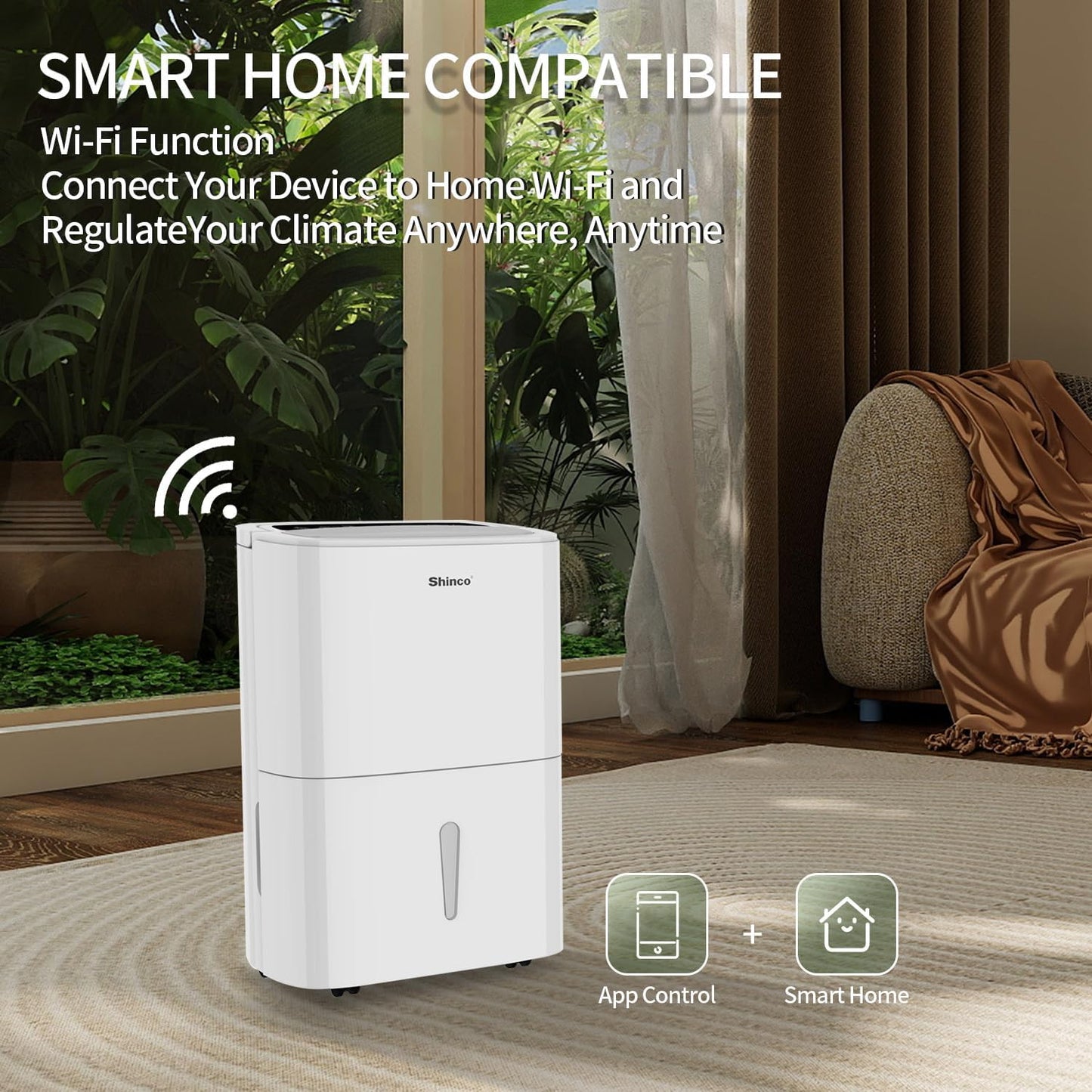 150 Pint Energy Star Dehumidifier with Pump and WIFI for Large Room/Basement (7,000 Sq.Ft) - Auto Drain Hose, Continuous Drainage, Auto Defrost - Quiet for Bedroom, Bathroom, Home & Commercial Use