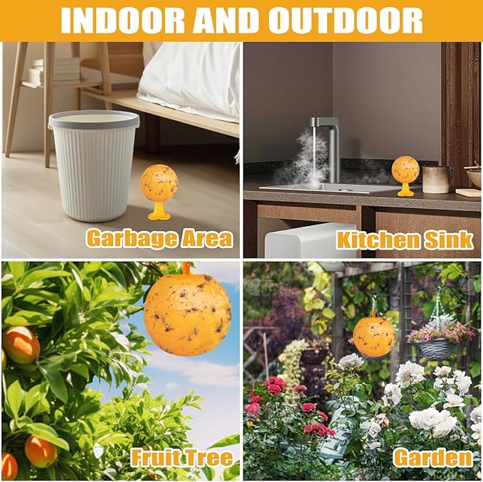 Indoor Fly Traps Ball with Base and Hanging Fly Trap Outdoor