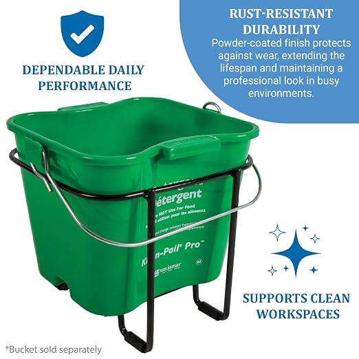San Jamar Kleen-Pail® Stainless Steel Stand Only (for 8 Qt Pro Bucket) Black