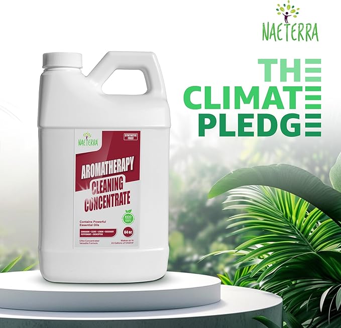 Naeterra Aromatherapy Cleaning Concentrate 64 oz - Natural All Purpose Multi Surface Cleaner - Plant Based Essential Oil Formula for Floors, Glass & Counters - Makes 24 Gallons - Pet Safe & Non Toxic
