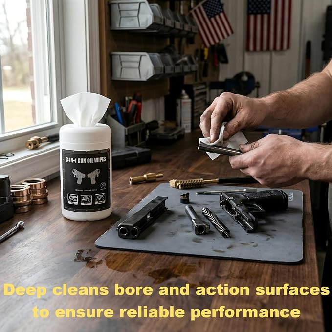 50Pcs Lead Removal for Shooting and 160Pcs 3-in-1 Gun Oil CLP Wipes Field & Range Gun Clean Cloth Cleaning Lubricant Protect Oil Wipes