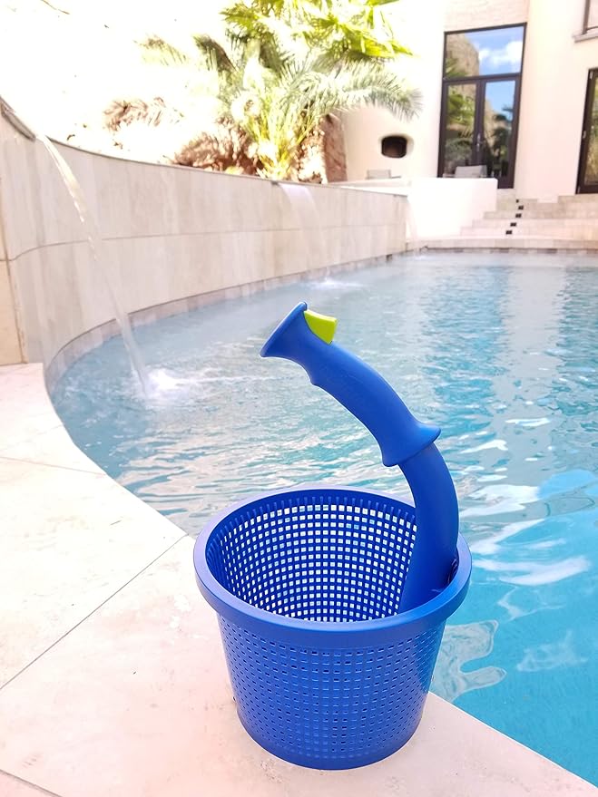 DebrisZ B9 Skimmer Basket for Inground Pool - Patented Handle & Quick Release Empty. New Heavy Duty Design with Greater Strength, Fits Popular U3 Style Pool Skimmers