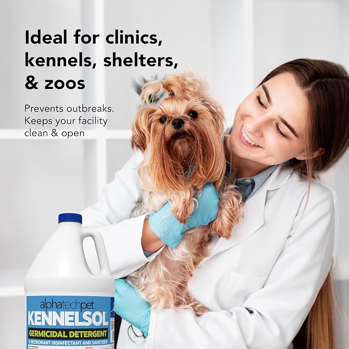 KennelSol Dog Crate Cleaner & Disinfectant for Kennels, Cages, Floors, Litter Boxes & Hard Surfaces | EPA-Registered, Kills Bacteria & Viruses, Parvo Disinfectant | 128 Fl Oz - 4 Count