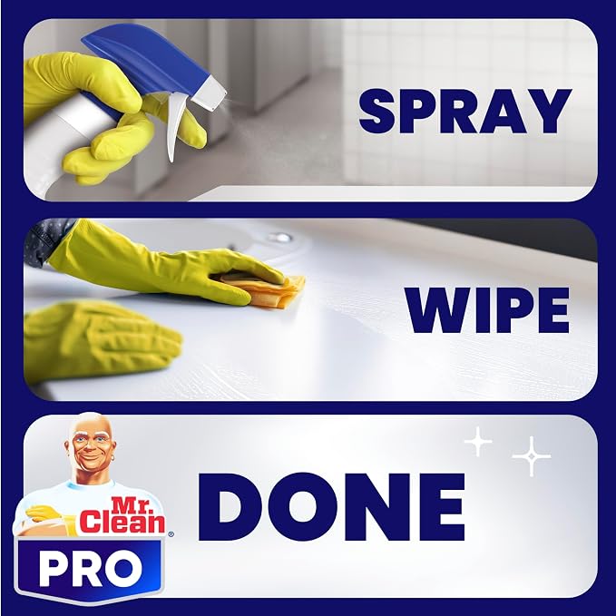 Mr. Clean PRO Deep Cleaner with Bleach for Hard Commercial Surfaces, Bulk Spray Refills, 1 gal (Case of 3)