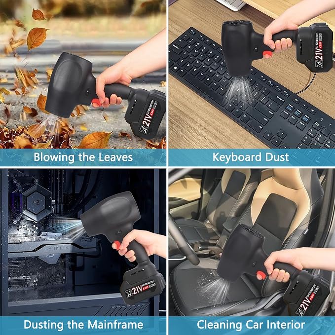 mini Cordless Dry Blower Small Leaf Blower Turbo Blades,130000RPM with 2 Batteries,for Blowing dust Leaves Keyboards mainframes car Indoor Outdoor Lightweight