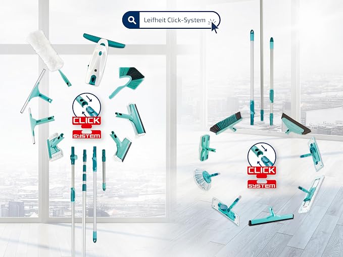 Leifheit Clean Twist Spin Mop and Bucket Set with Rollers | Telescopic Handle, 360° Joint, Spin-Dry System | Easy Glide Wheels | Blue