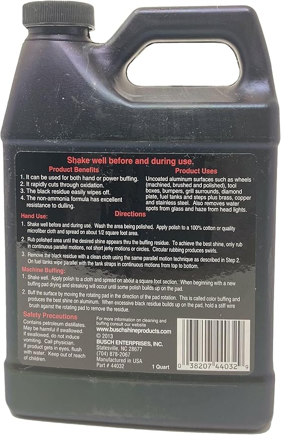 Busch Aluminum Polish Super Shine for uncoated Aluminum - 32oz