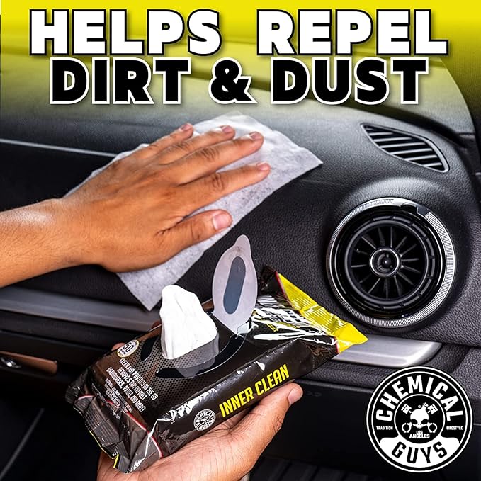 Chemical Guys PMWSPI22050 Total Interior & Protectant, PMWSPI66350 Inner Clean & PMWTVD10750 VRP Shine & Protect Wipes, Variety 3 Pack, Safe for Cars, Trucks, SUVs, Jeeps, RVs & More (150 Ct) 3 Pack
