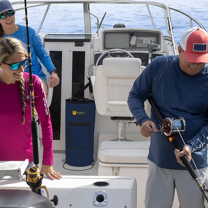 Mangrove Products: Portable Boat Trash Can, Reusable Trash Bag, Boating Equipment, Boat Storage, Boat Accessories Marine, Pontoon Boat Accessories, Fishing, Sandbar, RV, or Camping
