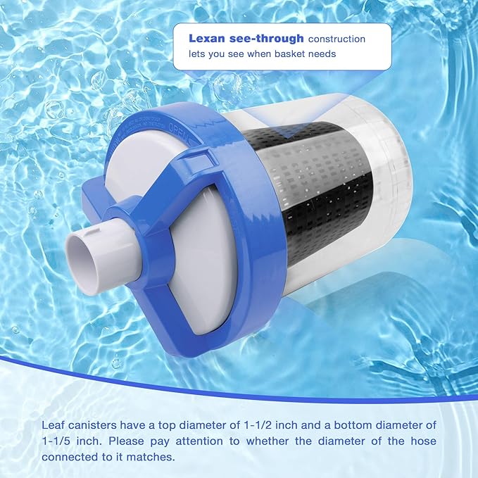 ATRACYPART Inline Pool Leaf Canister Compatible with Hayward W560 PoolVac Navigator Standard, Leaf Catcher Filter with Strainer Basket and Skimmer Socks (2 Pack)