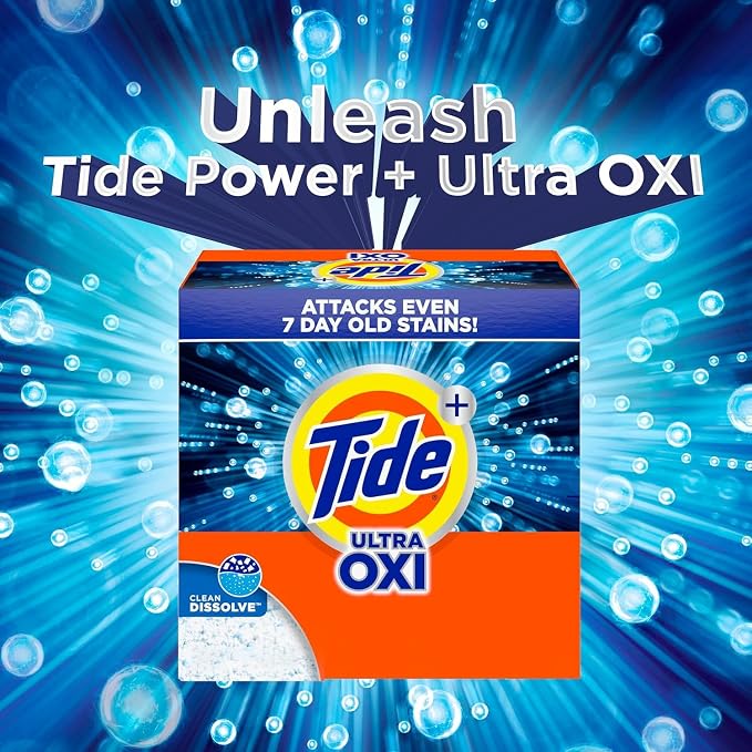 Tide HE Ultra Oxi Powder Laundry Detergent, Original, 250 Ounce