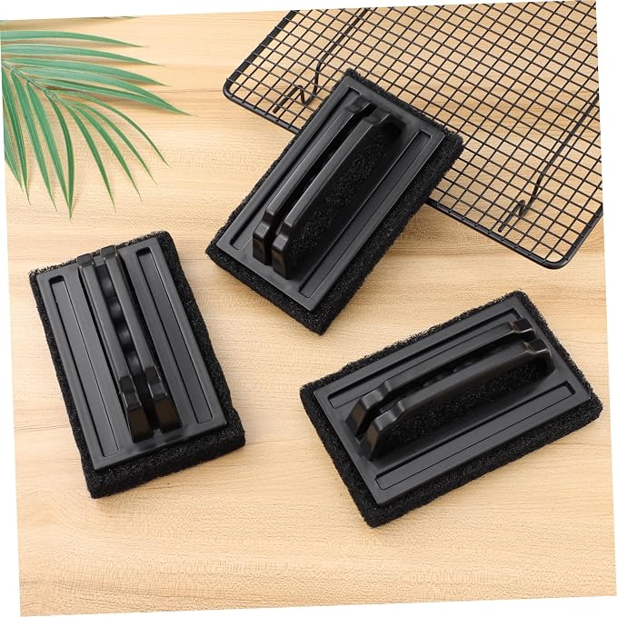 4Pcs Barbecue Rack Scrubbers Durable Cleaning Brushes for Effortless Grilling Oil and Grease Removal Versatile Kitchen Sponge for Dishes Pots and Home Surfaces