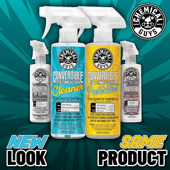 Chemical Guys HOL_996 Convertible Top Cleaner and Protectant Kit With SPI22616 HydroThread Ceramic Fabric Protectant & Stain Repellent (Works on Fabric, Carpet & Upholstery) 3 Item (16 fl oz)