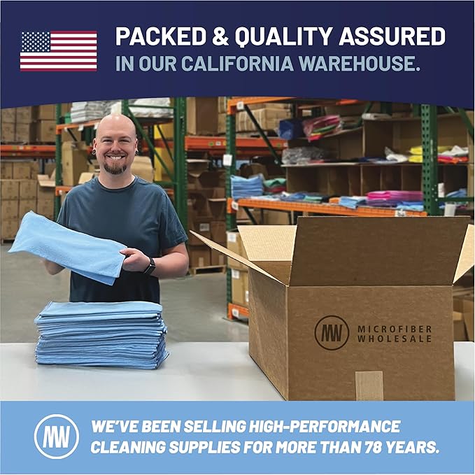 MW PRO Microfiber Cleaning Cloths White (12 Pack, 12x12) - Commercial Janitorial Towels & Lint Free Rags - Heavy Duty for Auto Detailing, Glass Windows, Housekeeping & Screens - Washable 300+ Times