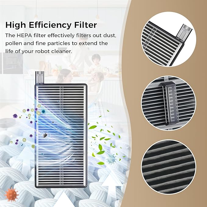 23 Pack Replacement Parts for DREAME Aqua10 Ultra Roller Robot Vacuum, 2 Roller Mops, 1 Detangling DuoBrush, 6 Vacuum Bags, 6 HEPA Filters, 6 Side Brushes, 1 Cleaning Brush, 1 Screwdriver