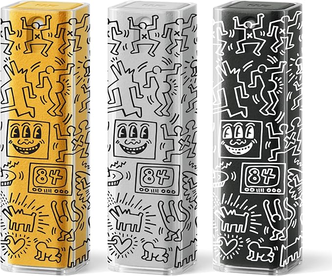 am Screen Cleaner Mist Spray with Microfiber Cloth Around β Alcohol-Free, Streak-Free Screen Cleaning Kit for Smartphones, Tablets, Laptops, Smart TVs & Car Screens, 3 Pack, Keith Haring