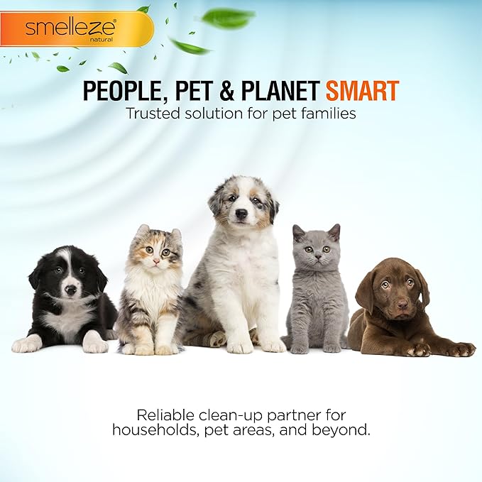 SMELLEZE Pet Pee Powder - Unscented Urine Solidifier for Dog & Cat Accidents - 2 lb Bottle, Handles up to 360 Messes per Bottle - Absorbs 1.5 Cups per Teaspoon in 60 Seconds