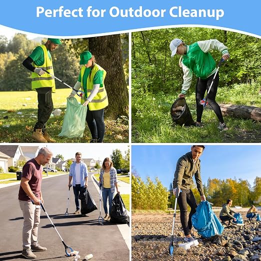 8 Pack 32 Inch Grabber Reacher Tool, Heavy Duty Lightweight Trash Picker Upper Grabber for Elderly Assist, Easy-Grip Non-Slip Handle, Multi-Use Home Outdoor Community Cleanup Mobility Aid Tool