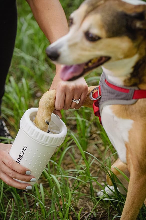 Dexas MudBuster Portable Dog Paw Cleaner, Medium, Bright White Special Edition, Premium Pet Supplies and Accessories