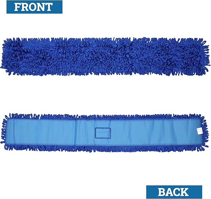 Kleen Handler 48 inch Microfiber Dust Mop | Extra Large Washable Commercial Mop Head Replacement, Pack of 3