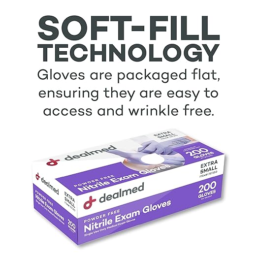 Dealmed Medical Exam Gloves – 2000 Count Medium Nitrile Gloves, Disposable Non-Irritating Latex Free, Multi-Purpose Use for a First Aid Kit and Medical Facilities