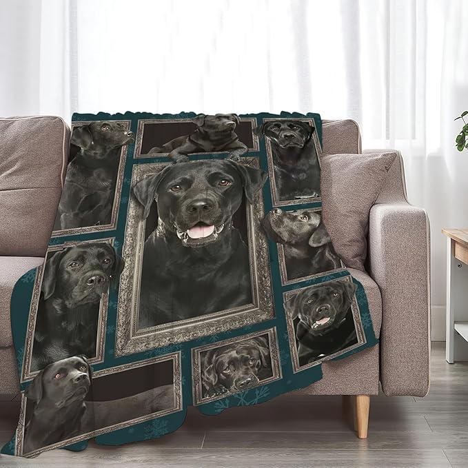 Tijuboni Labrador Retriever Throw Blanket Dog Gifts for Girls Boys Women Men Kids Adults Soft Flannel Fleece Blanket for Couch Sofa Bed Home Decor 40"x50"