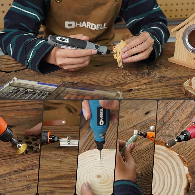 HARDELL 508PCS Rotary Tool Accessories Kit for Sanding Cutting Polishing | 508PCS Accessories · 1/8" Shank · Multi-Size Collets · Sanding Cutting Polishing · Organized Case