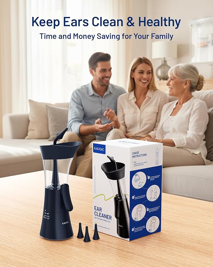 Upgraded Ear Wax Removal Kit, Manual Ear Cleaner, FSA Eligible Items Only List, One-Hand Use, Safe & Comfortable for Home - Blue