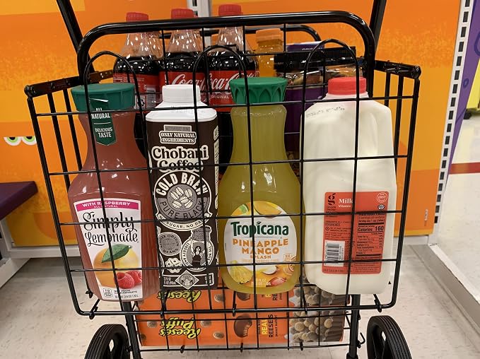 Mount Plus SF-118-2 Swivel Grocery Utility Shopping Cart with Dual Swivel Wheels | Easily Collapsible and Portable to Save Space and Heavy Duty | Rolls Smoothly on Streets, Store, Sidewalks